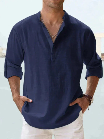 Chemise élégante en lin à manches longues pour l'été
