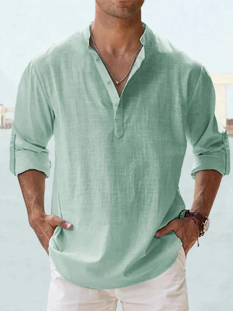 Chemise élégante en lin à manches longues pour l'été