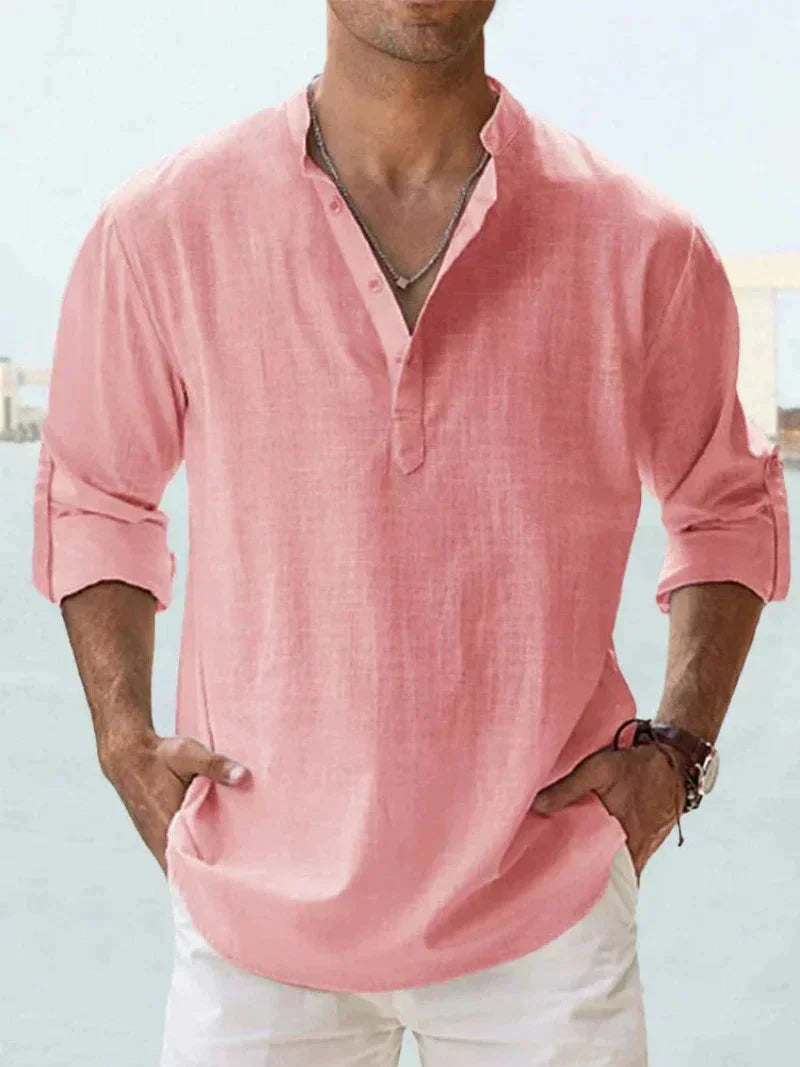 Chemise élégante en lin à manches longues pour l'été