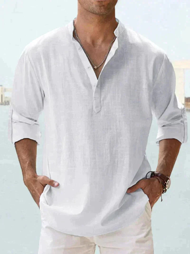 Chemise élégante en lin à manches longues pour l'été