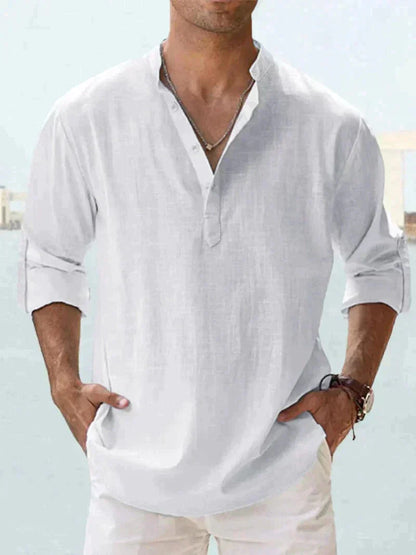 Chemise élégante en lin à manches longues pour l'été