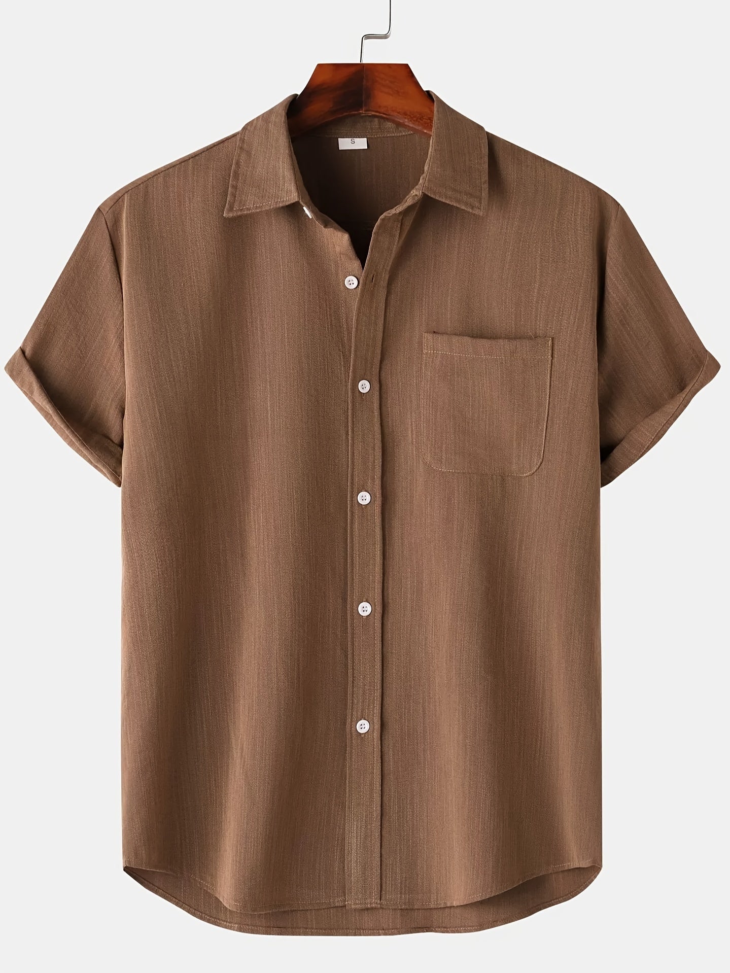 Chemise en lin à manches courtes boutonnée pour l'été