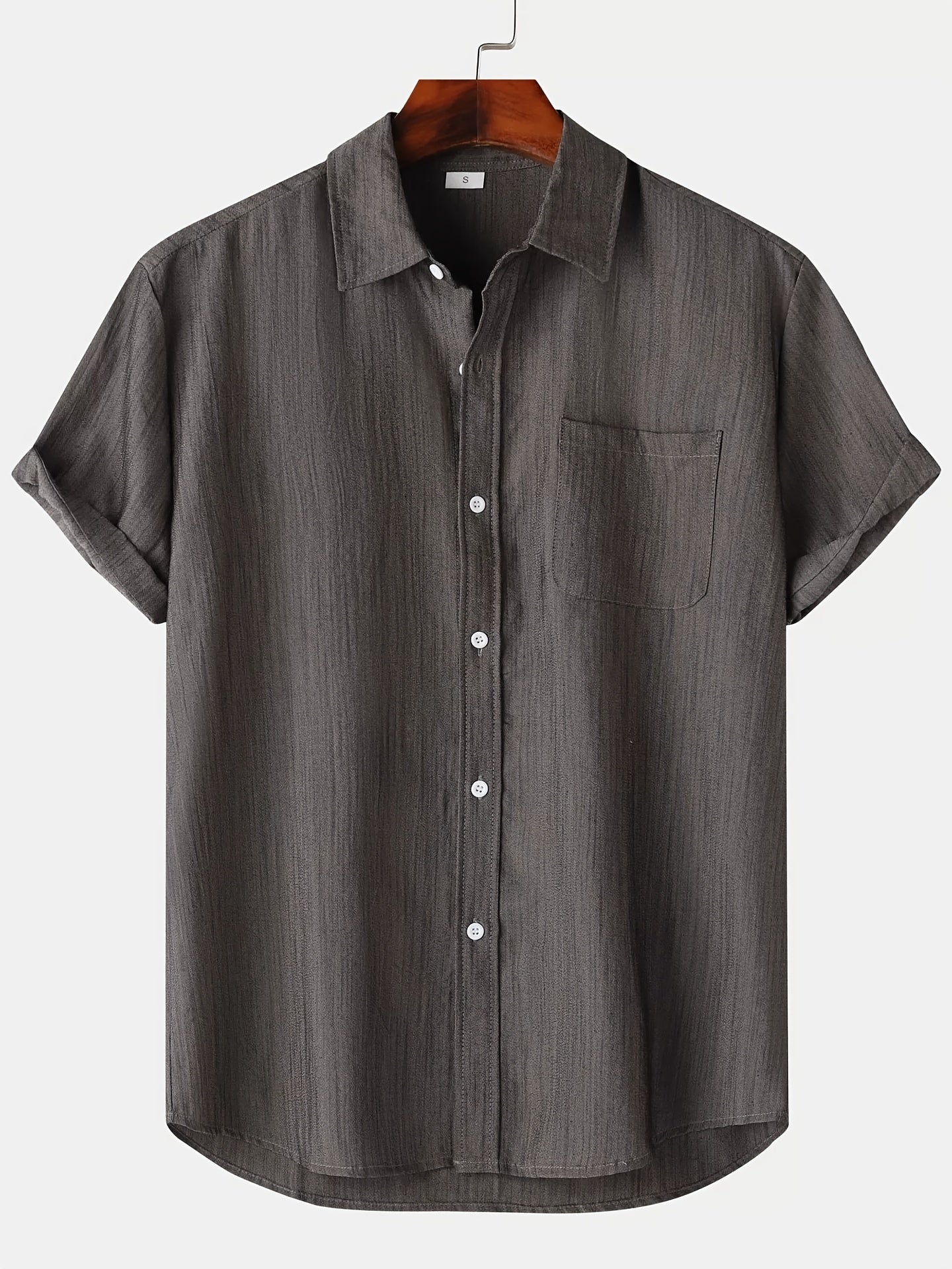 Chemise en lin à manches courtes boutonnée pour l'été