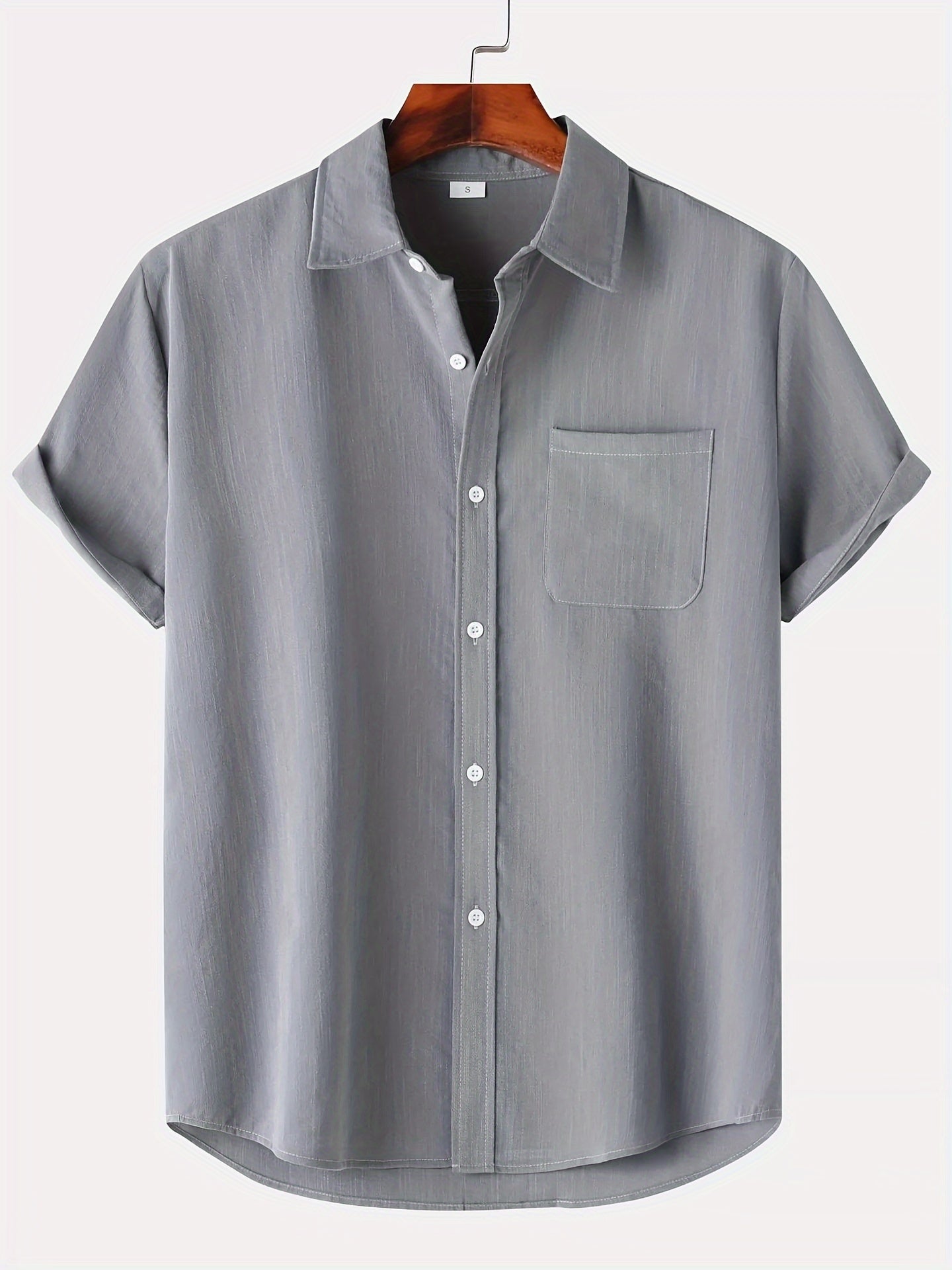 Chemise en lin à manches courtes boutonnée pour l'été