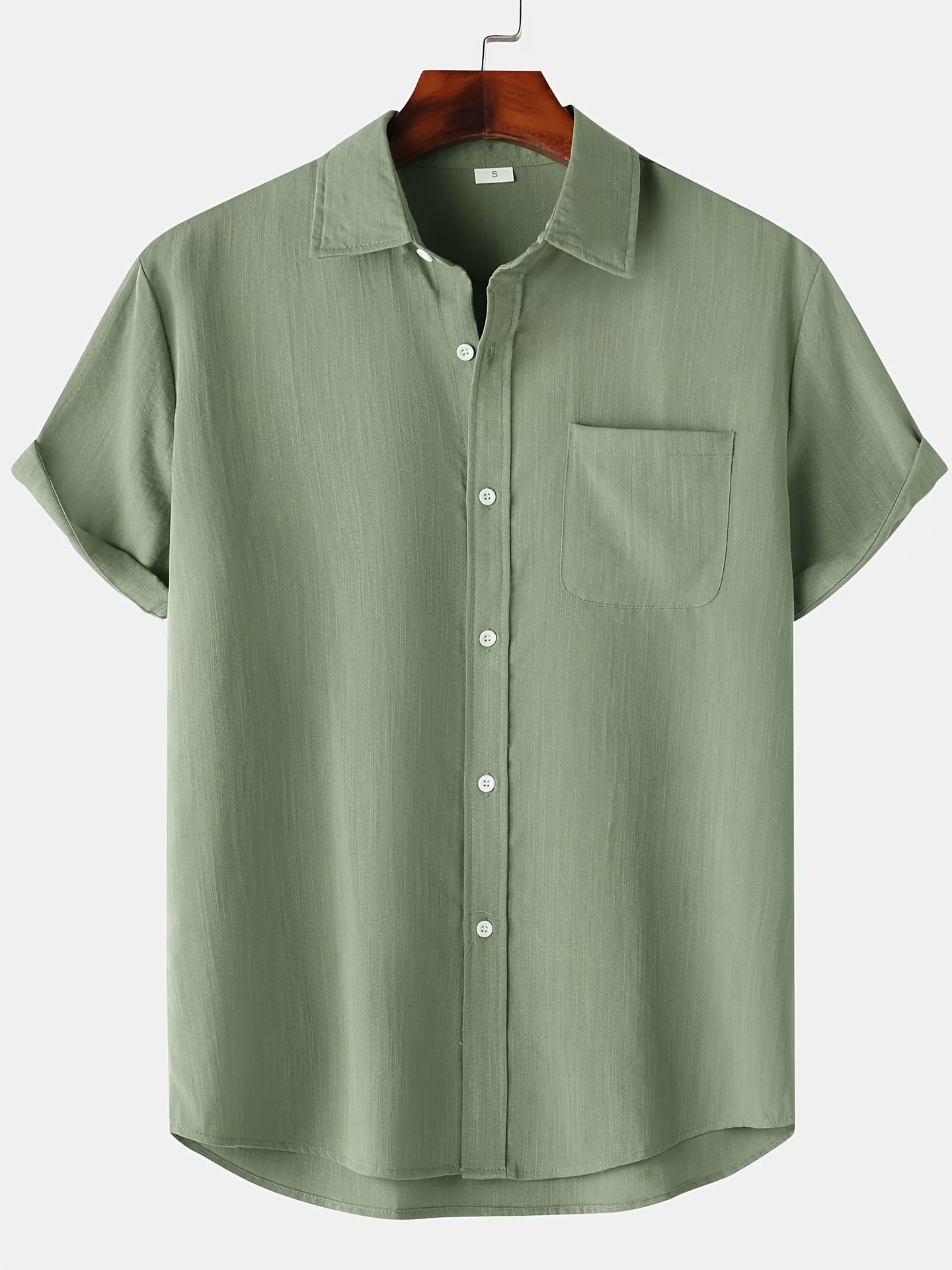 Chemise en lin à manches courtes boutonnée pour l'été