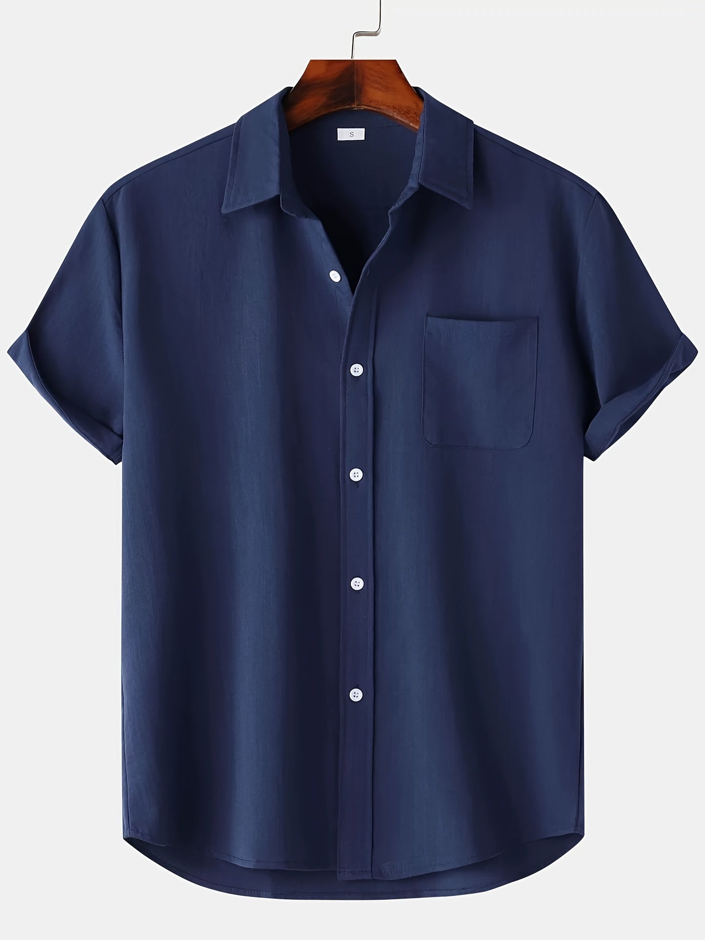 Chemise en lin à manches courtes boutonnée pour l'été
