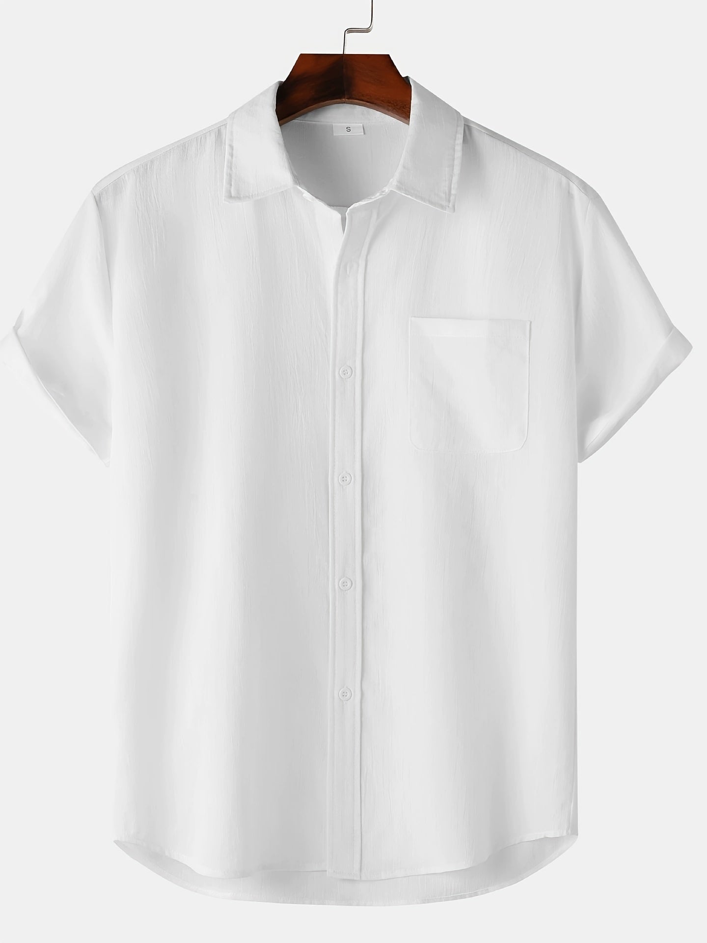 Chemise en lin à manches courtes boutonnée pour l'été