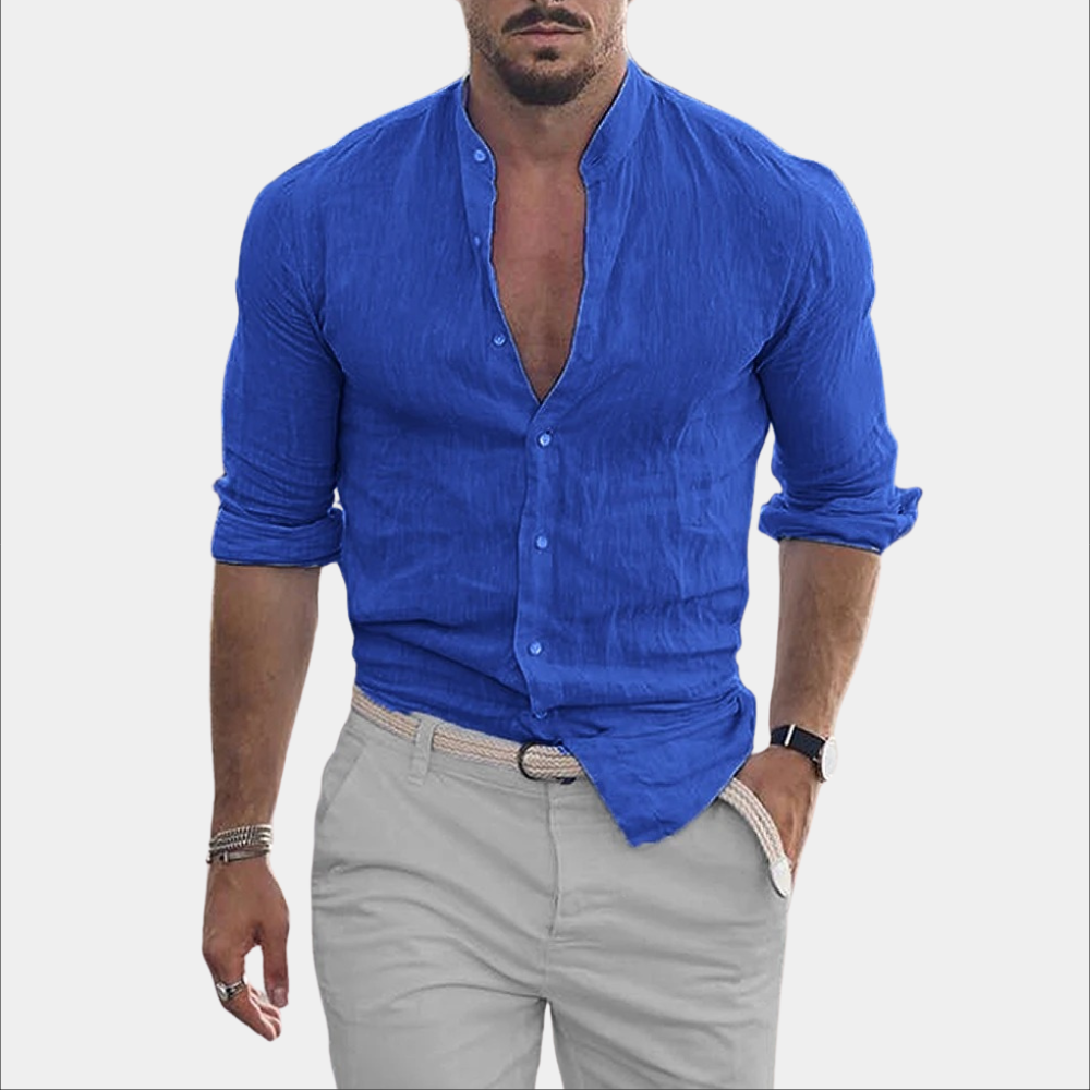 Chemise légère en lin à manches longues d'été