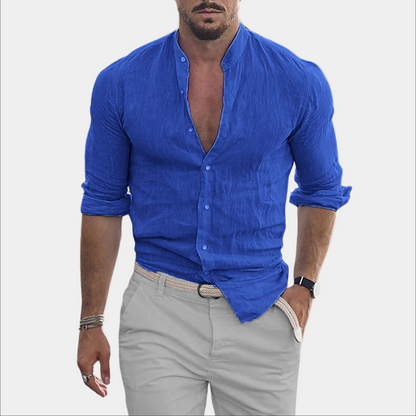 Chemise légère en lin à manches longues d'été