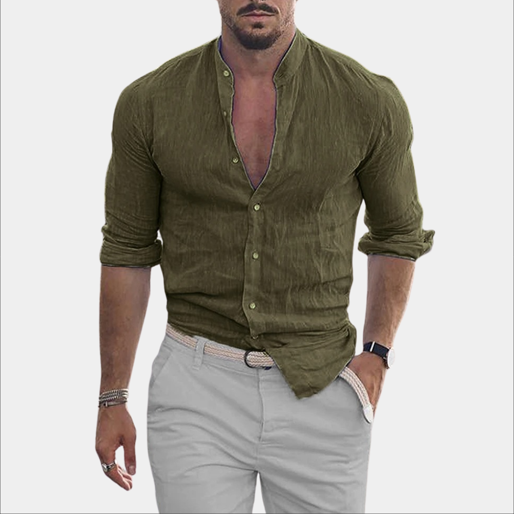 Chemise légère en lin à manches longues d'été