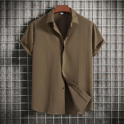 Chemise en lin d'été à manches courtes Élégance