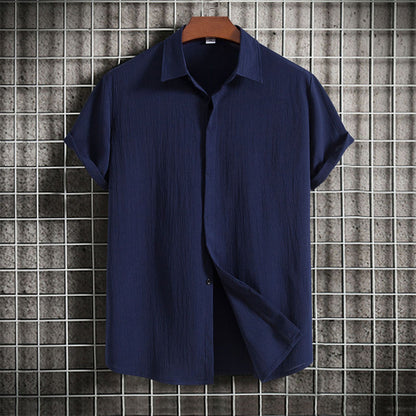 Chemise en lin d'été à manches courtes Élégance
