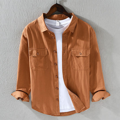 Chemise en lin décontractée à manches longues pour hommes