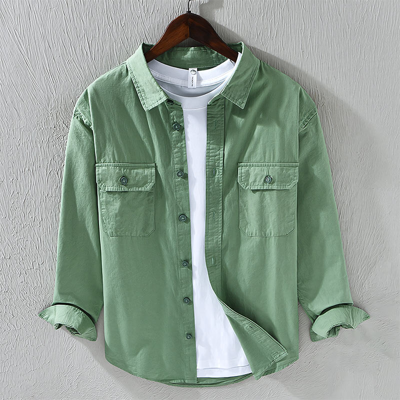 Chemise en lin décontractée à manches longues pour hommes