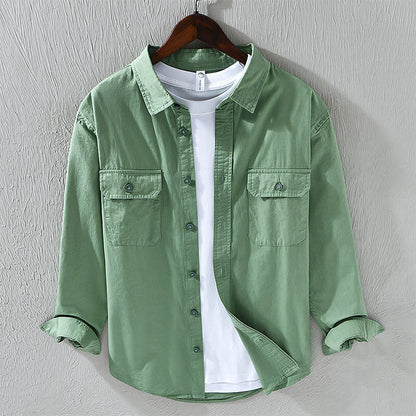Chemise en lin décontractée à manches longues pour hommes