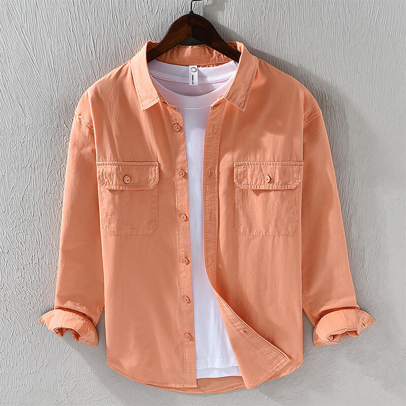 Chemise en lin décontractée à manches longues pour hommes