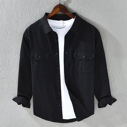 Chemise en lin décontractée à manches longues pour hommes