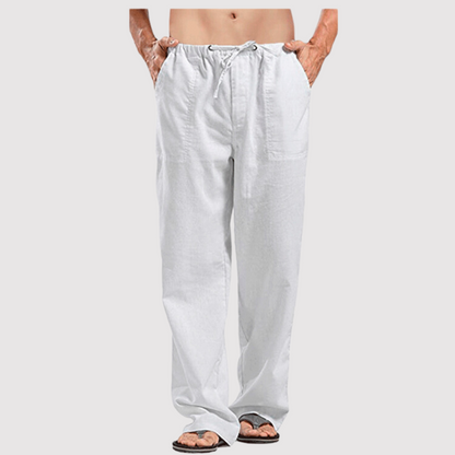 Pantalon d'été en lin confortable pour hommes