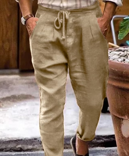 Pantalon en lin confortable coupe ample été