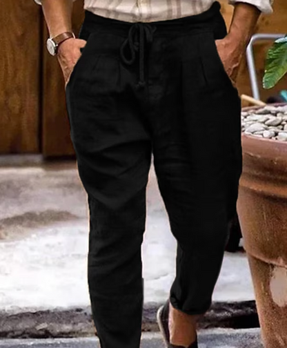 Pantalon en lin confortable coupe ample été