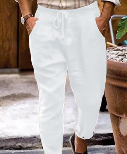 Pantalon en lin confortable coupe ample été