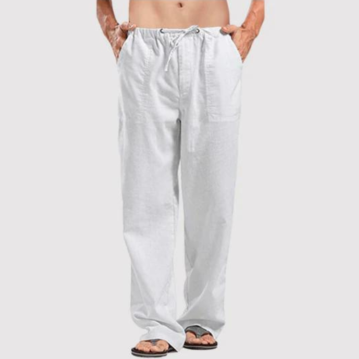 Pantalon en lin homme Confortable Été Loisirs