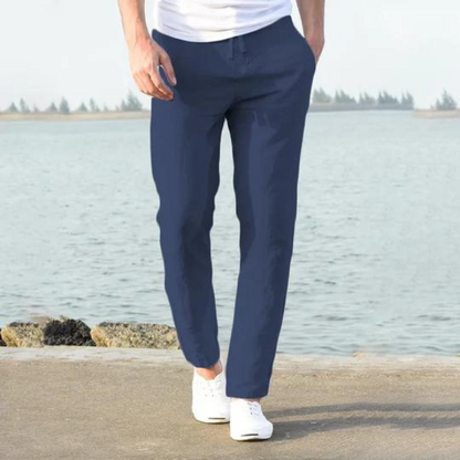 Pantalon en lin d'été pour homme Confortable à lacets