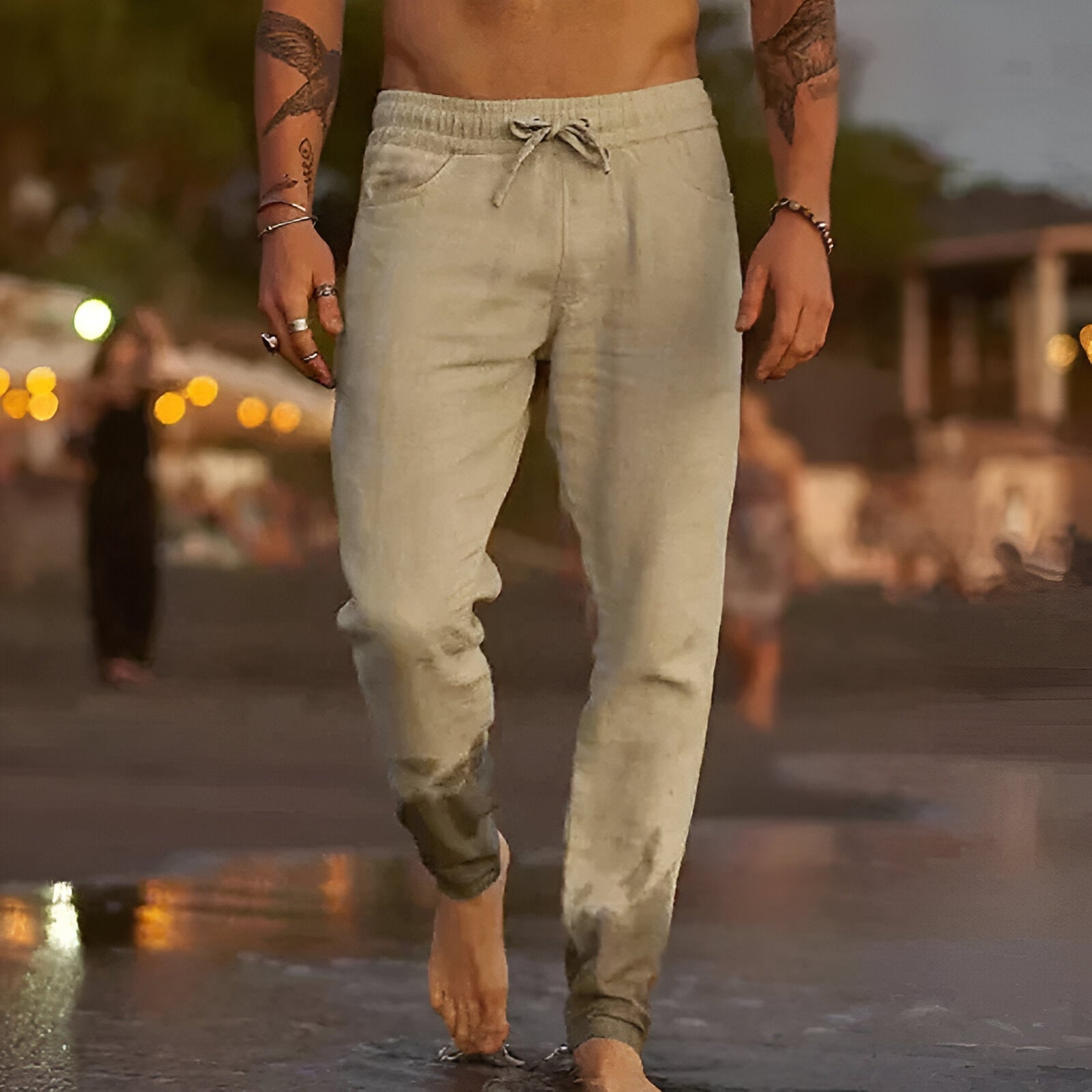 Leinenhose Lockere Passform Sommer Herren - IdealeKleiden
