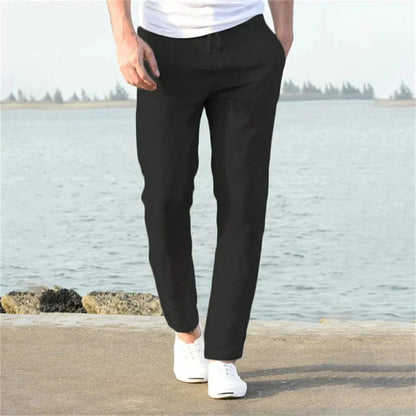 Pantalon en lin d'été pour homme Jambe droite