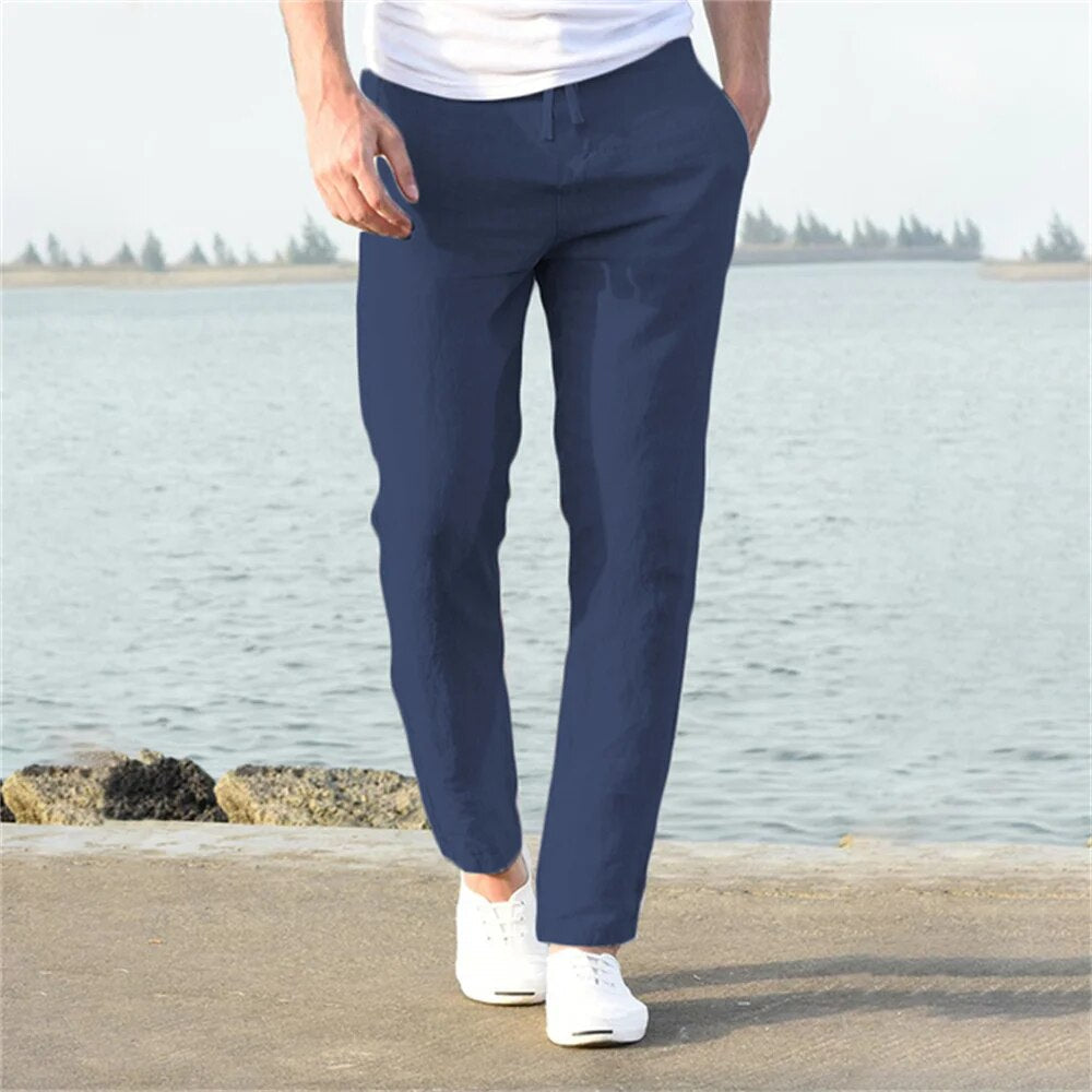 Pantalon d'été léger pour homme Confortable Jambe droite