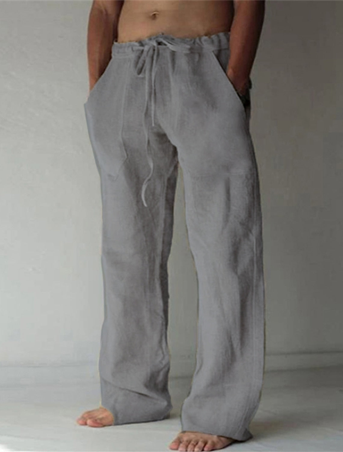 Pantalon en lin léger pour homme, confortable pour l'été