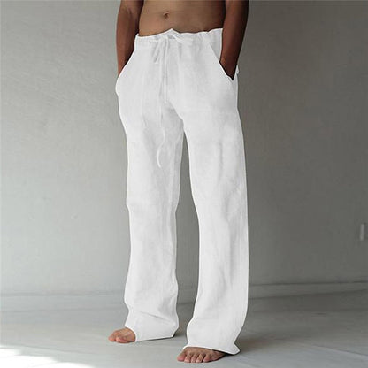 Pantalon en lin léger pour homme, confortable pour l'été