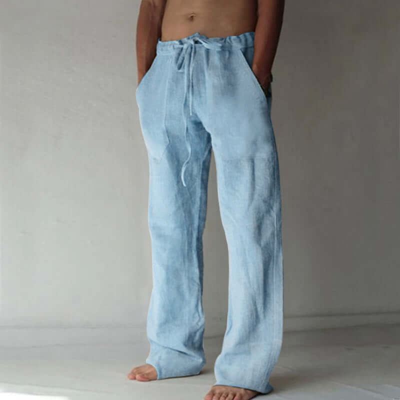 Pantalon en lin homme confortable été