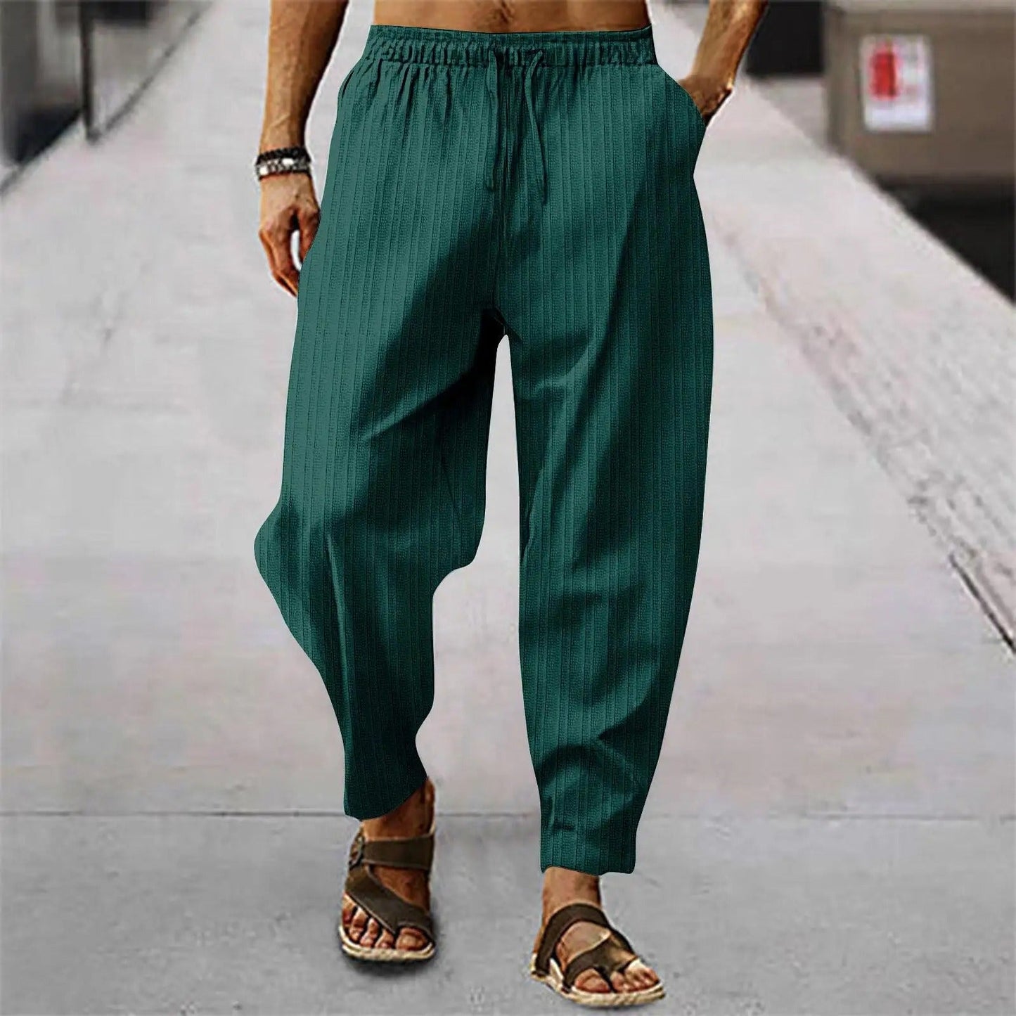 Pantalons en lin pour hommes Confortables Été