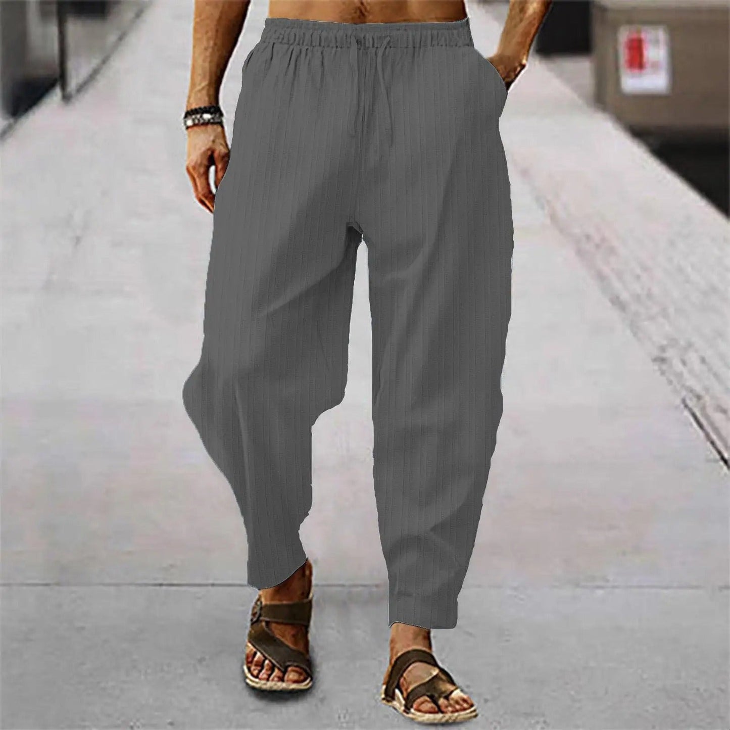 Pantalons en lin pour hommes Confortables Été