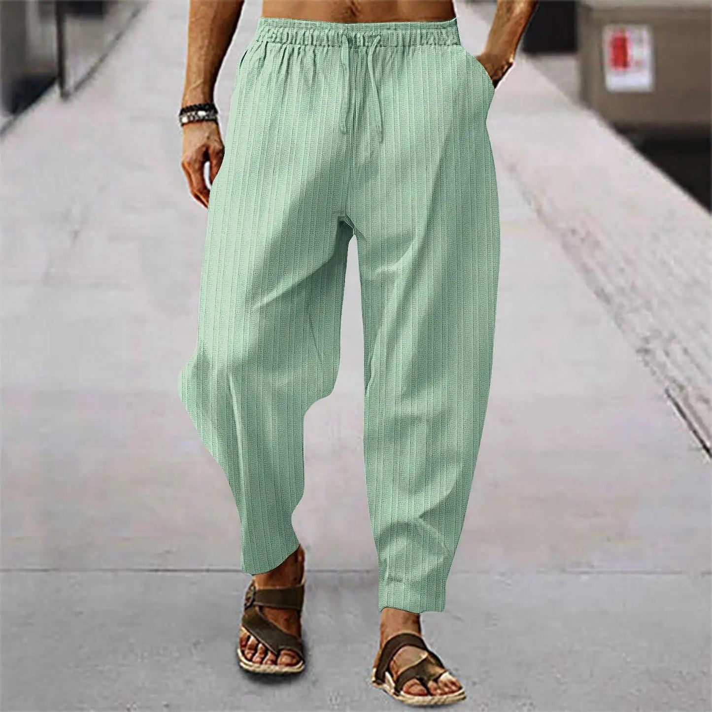Pantalons en lin pour hommes Confortables Été