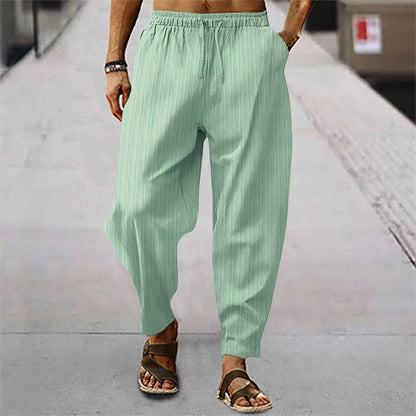 Pantalons en lin pour hommes Confortables Été