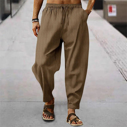 Pantalons en lin pour hommes Confortables Été