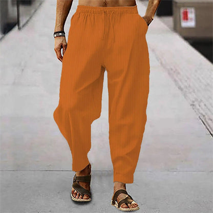 Pantalons en lin pour hommes Confortables Été