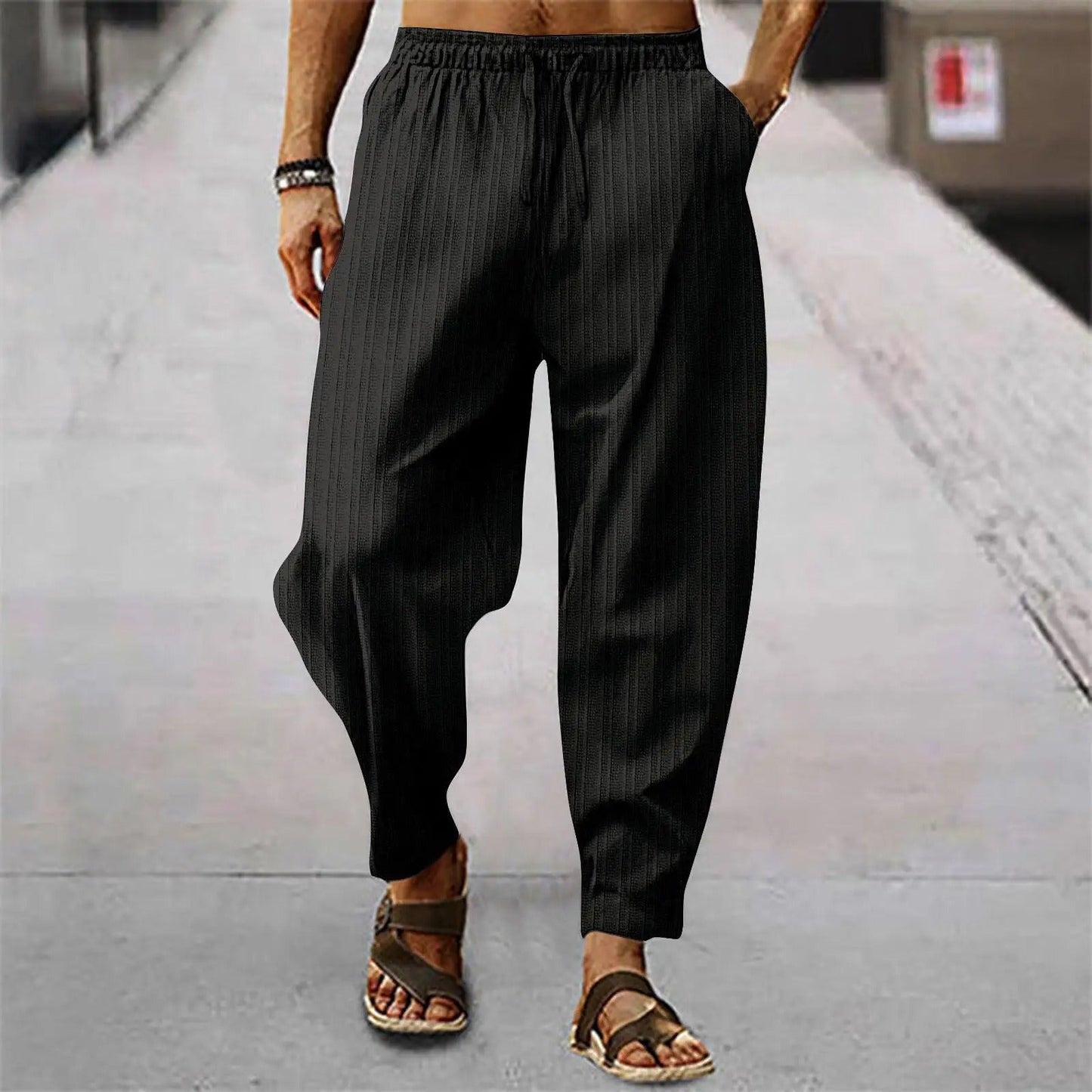 Pantalons en lin pour hommes Confortables Été