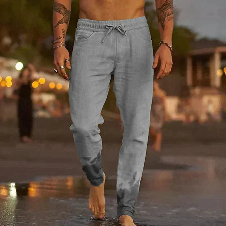 Pantalon en lin confortable pour hommes élastique