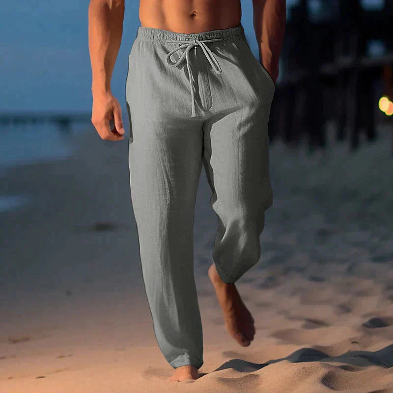 Pantalon en lin confortable pour hommes, pour les loisirs d'été