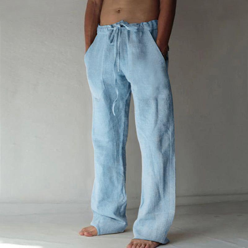 Pantalons confortables en lin pour hommes été