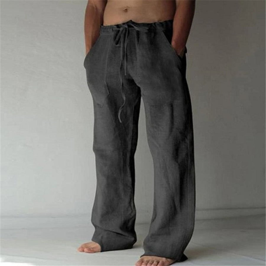 Pantalons confortables en lin pour hommes été