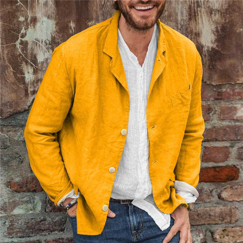 Blazer en lin homme manches longues élégant