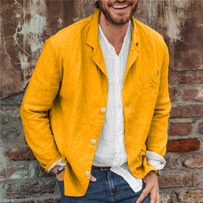 Blazer en lin homme manches longues élégant