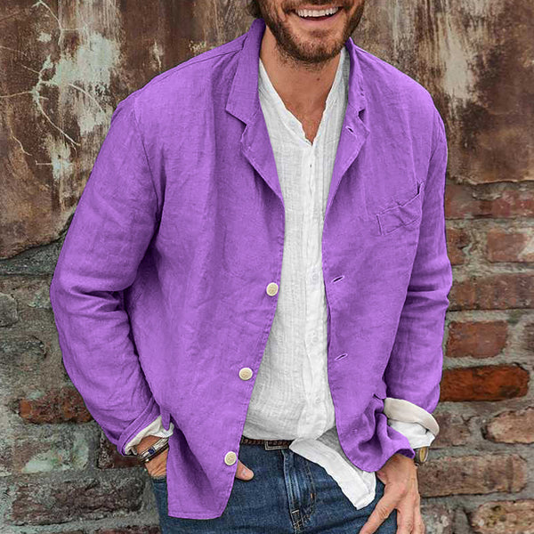 Blazer en lin homme manches longues élégant