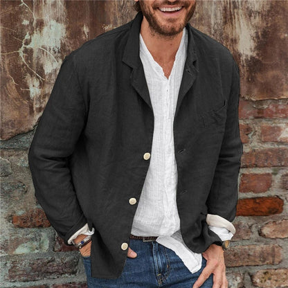 Blazer en lin homme manches longues élégant
