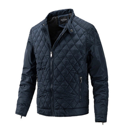 Herren Herbstjacke Rautenmuster Modern Stylish - IdealeKleiden