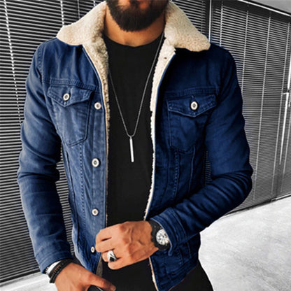 Blazer homme bleu marine col contrastant